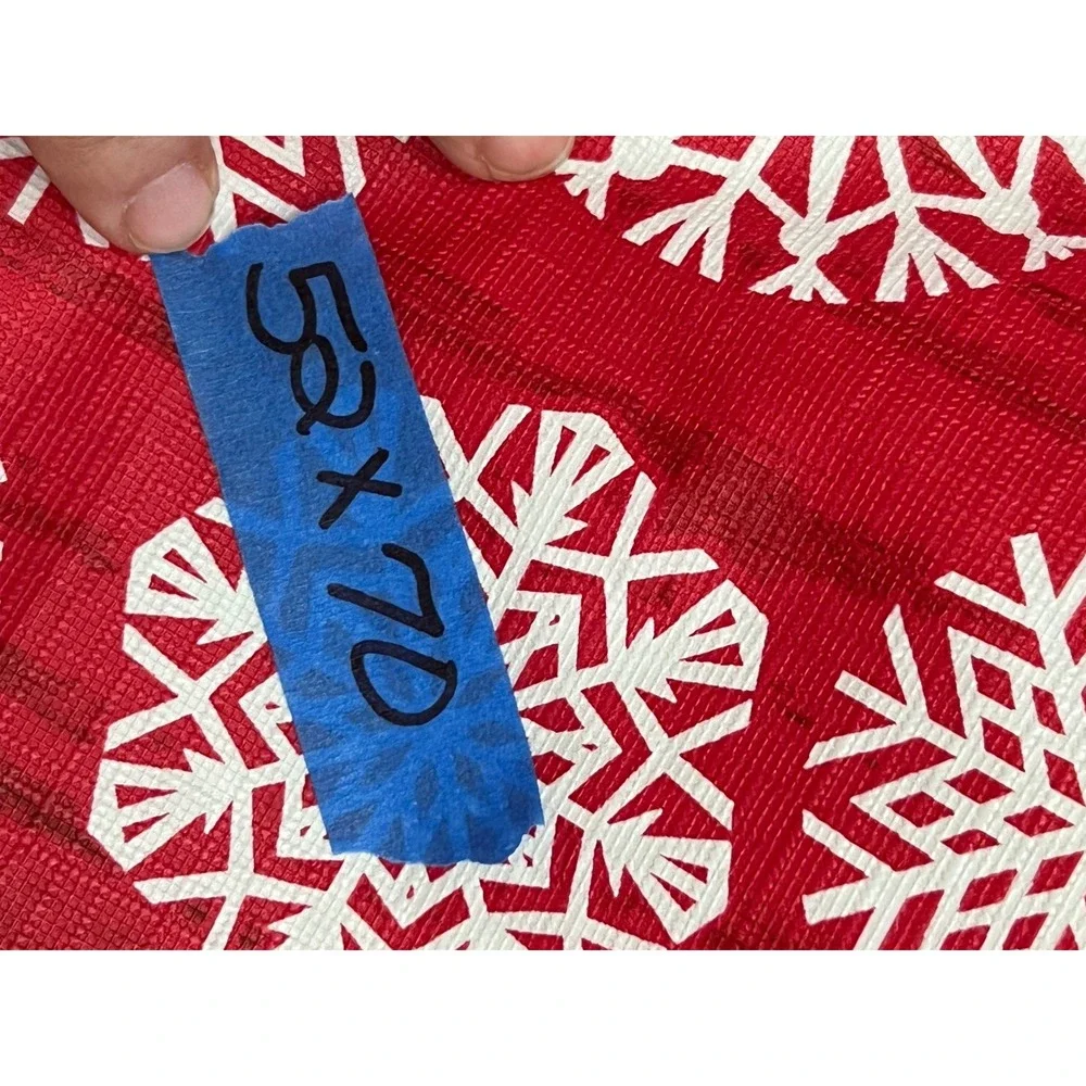 Red Vinyl Snowflake Tablecloth Holiday Christmas Winter Decor 52x70